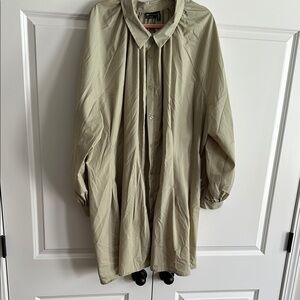 Olive Green Button-Up Shirt Dress